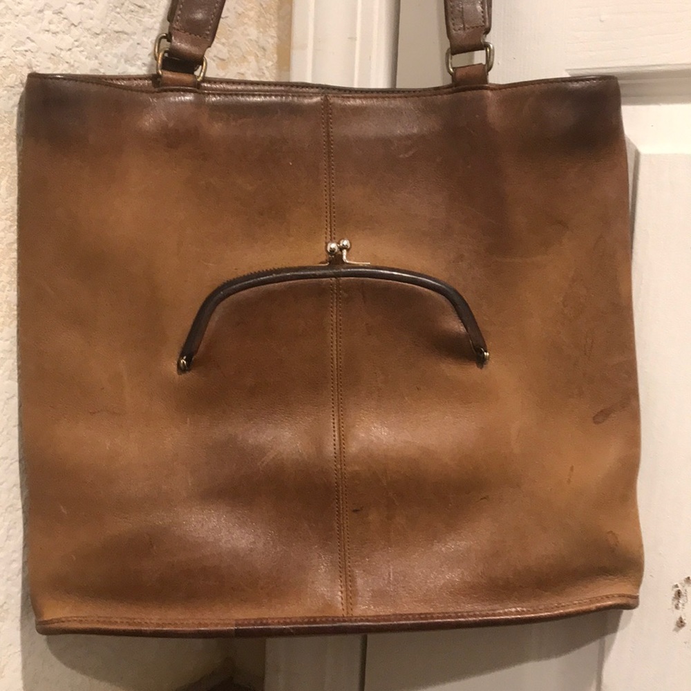 Vintage Coach Hand Bag Tan 13 x 11.5